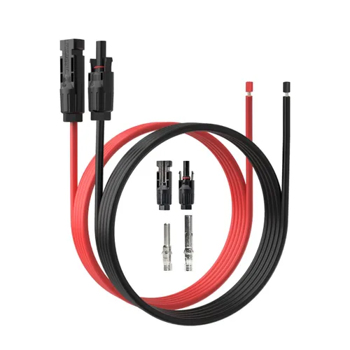 Vista 8 de Cable de extensión de panel solar ELFCULB - 1 par de 10AWG 3 pies, cable de extensión solar negro y rojo, cable de panel solar PV con conectores