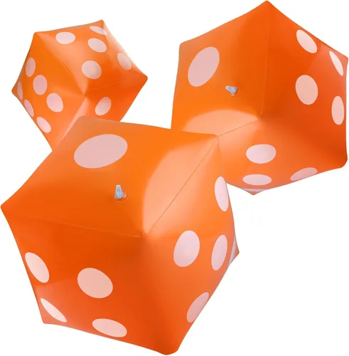 Vista 15 de Paquete de 3 dados inflables grandes jumbo gigantes para interiores y exteriores, juego de mesa Ludo, artículo para fiestas en la piscina