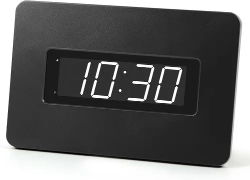 Vista 11 de Reloj de pared digital con batería con pantalla LED, reloj de pared con retroiluminación, mesa, alarma, brillo ajustable, 12/24 horas