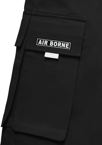 Vista 5 de OYOANGLE - Pantalones de jogger de calle con cordón, bolsillo con solapa y gráfico de letras, casuales, para hombre