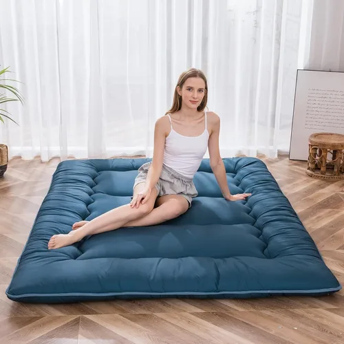 Vista 53 de MAXYOYO Colchón Japonés de Suelo Futón Colchón, Tapete de Tatami Engrosado de 4", Almohadilla para Dormir Plegable Enrollable para Niños y Niñas