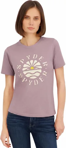Vista 6 de Spyder Camiseta de manga corta con gráfico retro Sunset para mujer Rosa francesa