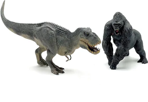 Vista 8 de Gemini&Genius Gorilla Toys Tyrannosaurus Rex Dinosaur World Toys Stand Up con mandíbula movible, figura de acción de gorila de regalo para niños