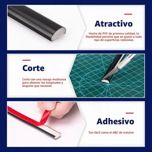 Vista 6 de Art3dwallpanels Moldura flexible de 120 x 0.47 x 0.2 pulgadas, 10 pies Negro