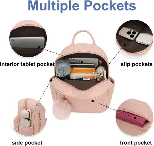 Vista 27 de Mini mochila de moda para niñas, bolso pequeño lindo de cuero a cuadros para mujer, mochilas pequeñas, Negro -, Mini mochila de moda para niñas