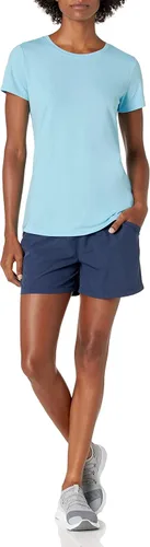Vista 87 de Amazon Essentials Camiseta de manga corta con cuello redondo para mujer, de secado rápido, para entrenamiento, gimnasio, paquete múltiple