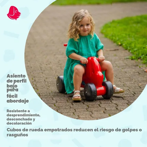 Vista 3 de Careplay Juguete 2 en 1 para cachorros para empujar, uso en interiores y Rojo