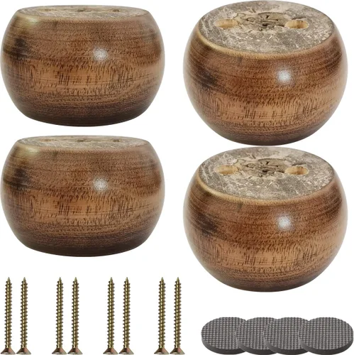 Vista 12 de Patas redondas de madera para muebles de sofá de 2 pulgadas, patas redondas negras de 2 pulgadas de alto, reemplazo para sofá/sofá/otomana/sofá