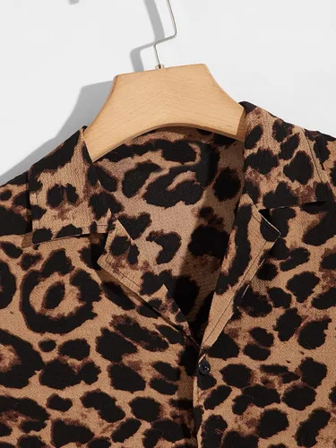 Vista 3 de Floerns - Camisas a rayas para hombre casuales de manga corta con botones