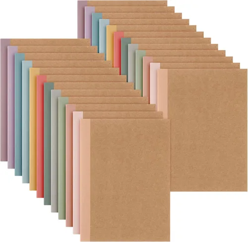 Vista 11 de Harloon A5 Composition Notebook Journals 8 x 5.75 in College Ruled Kraft Notebooks with Rainbow Spines Small Lined Composition Book for Office