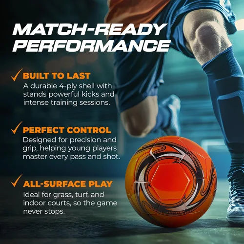 Vista 4 de Western Star Balón de fútbol Helix- Tamaño 3 4 5 – Pelotas de fútbol oficiales de grado de partido – Diseño atractivo y duradero