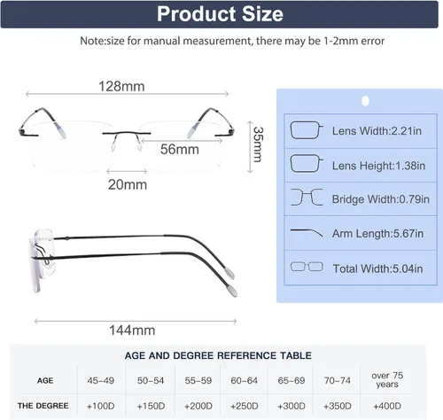 Vista 7 de K.LAVER Lentes de lectura bifocales fotocromáticos con bloqueo de luz azul para hombres y mujeres, gafas de sol sin montura de transición