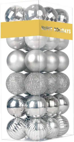 Vista 52 de Esferas pequeñas de Navidad de bronce y dorado de 1.6 pulgadas, adornos para decoración de árbol de Navidad, bolas colgantes inastillables