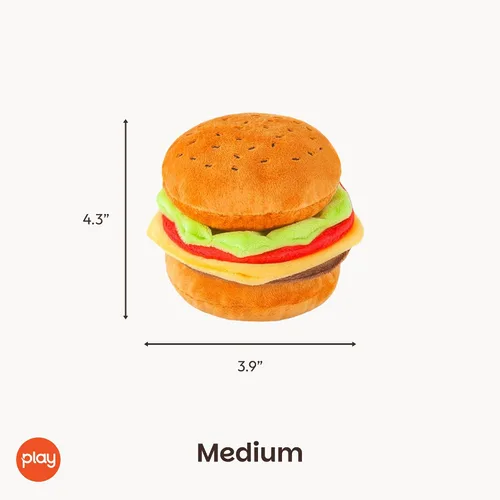 Vista 3 de P.L.A.Y. Bonitos juguetes de felpa para perros, juguete masticable duradero con temática de comida rápida, ideal para cachorros y perros pequeños