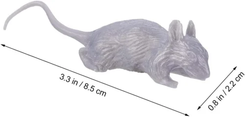 Vista 2 de 10pcs Halloween Plastic Fake Mice Prank Realistic Simulation Mouse Props for Haunted House Party Decorations Gray