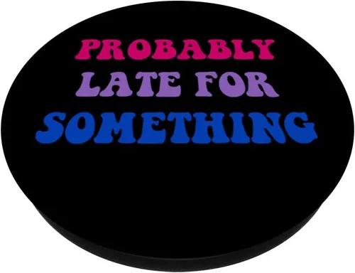 Vista 2 de Bi Pride Sutil Bisexual Probablemente Tarde Para Algo LGBTQ PopSockets Intercambiable PopGrip