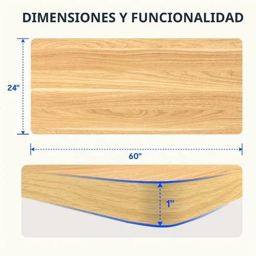 Vista 3 de FLEXISPOT EN2 Escritorio de pie de una pieza entera de 60 x 24 pulgadas con Parte superior de arce + marco blanco