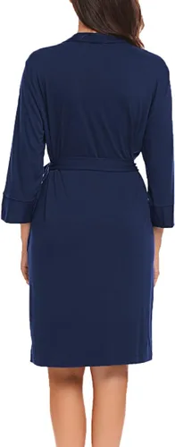 Vista 4 de Bluetime - Bata de algodón para mujer, kimono corto de algodón para usar como ropa para dormir o para relajarse.