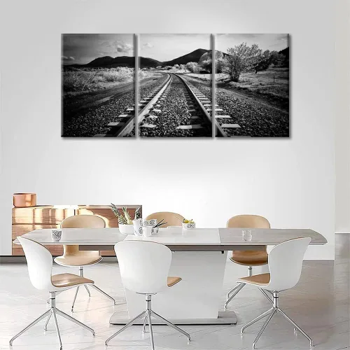 Vista 30 de TUMOVO Cuadros de la ciudad de Nueva York, arte de pared en blanco y negro, 3 paneles, rascacielos del centro de América, impresiones artísticas