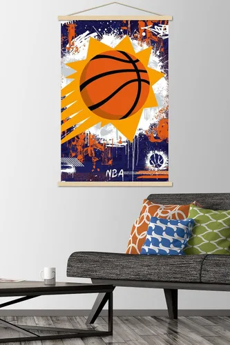 Vista 2 de Trends International NBA Phoenix Suns - Póster de pared con logotipo Maximalist 23 con marco magnético