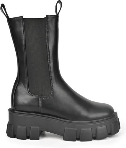Vista 3 de READYSALTED Womens Mid Calf Cleated Chunky Platform High Ankle Fashion Boots ROTA