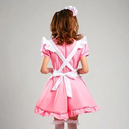 Vista 3 de Elibelle Vestido de sirvienta de anime japonés para cosplay, dulce clásico Lolita, delantal elegante con calcetines y guantes