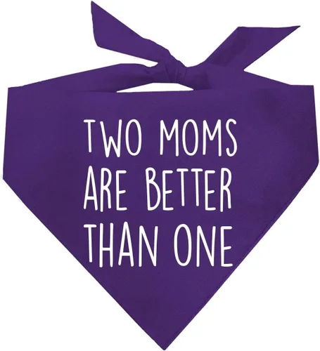 Vista 11 de Two Moms are Better Than One - Bandana para perro para el día de la madre, triángulo ajustable 100% algodón, fabricada en Estados Unidos, Día