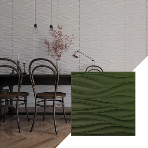Vista 22 de Ekena Millwork 19 5/8 pulgadas de ancho x 19 5/8 pulgadas de alto, ondulado EnduraWall decorativo 3D, cobre envejecido (cubre 2.67 pies cuadrados).