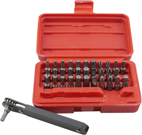 Vista 2 de K402 - Juego de puntas de destornillador con llave de trinquete, 1/4 pulgadas, 34 piezas