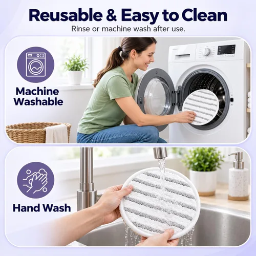 Vista 8 de 8-Pack S8201 Steam Mop Replacement Pads Compatible with Shark S8001