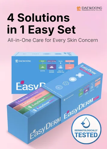 Vista 3 de EasyDerm - Juego de parches coreanos para espinillas en 4 pasos + extractor de doble punta 2 en 1, para un cuidado completo de la piel