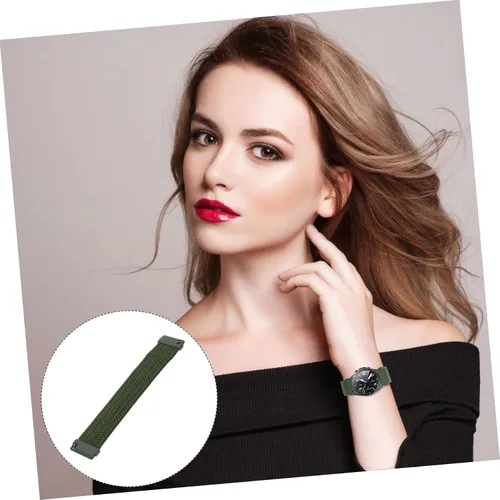 Vista 8 de Angoily Correa de nailon tejido Accesorios de herramienta para hombres Reloj Inteligente transpirable Correa de reloj elástica
