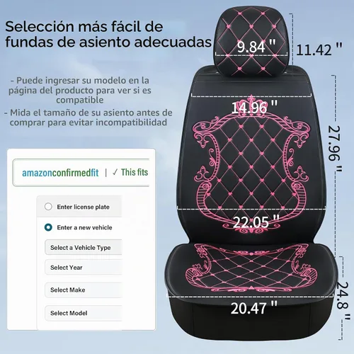 Vista 4 de Fundas de Asientos de Cuero para Automóvil, Lujosas Universales de Servicio Pesado Impermeables de Cuero Cubierta de Vehículo Automotriz para Autos