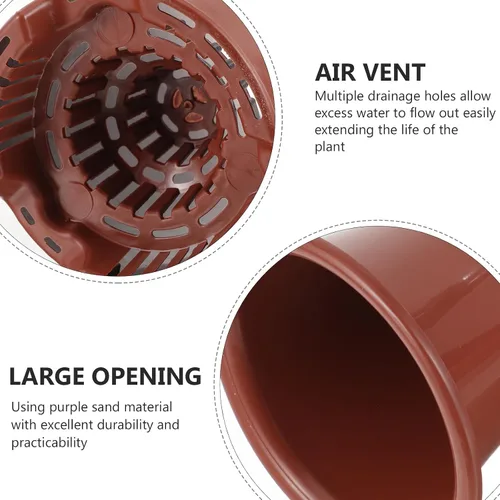 Vista 7 de 2 Set Plastic Orchid Plant Pots with Tray and Drainage Holes