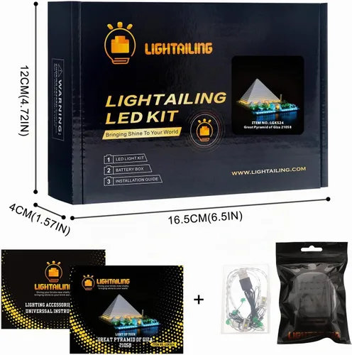 Vista 6 de LIGHTAILING Light Kit Compatible with LEGO 21058 Great Pyramid of Giza Set