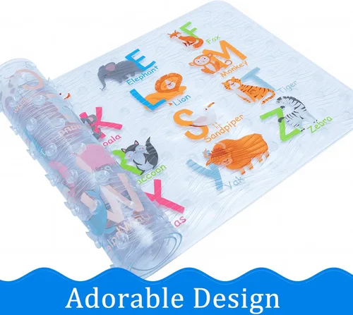 Vista 3 de BEEHOMEE Tapetes de baño para bañera para niños, bebés y niños pequeños - Grandes tapetes antideslizantes de dibujos animados para baño, bañera