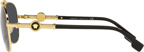 Vista 2 de Versace Unisex Sunglasses Gold Frame, Dark Grey Lenses, 59MM