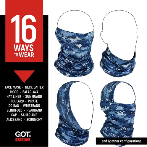 Vista 3 de GOT Sports UPF 50+ Bufanda de Pesca para Cuello - Máscara Facial UV de Protección Solar para Hombres y Mujeres - Cubierta Facial Camo SPF Gator