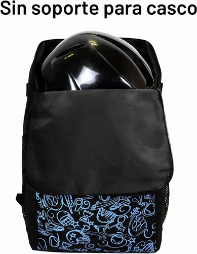 Vista 4 de PHINIX Bolsa de béisbol T-ball Mochila Negro y azul sin soporte para casco
