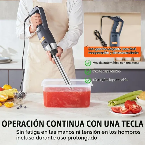 Vista 4 de VEVOR Licuadora de inmersión comercial de velocidad constante Licuadora de mano resistente de 350W Licuadora de mano de acero inoxidable 304