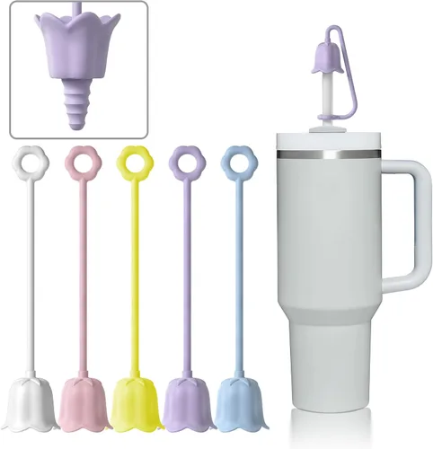 Vista 11 de 5 fundas de popote de silicona para vaso Stanley Yeti 5PCS-Multicolor A