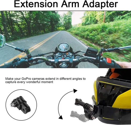 Vista 7 de Soporte de barbilla para casco para GoPro, soporte de barbilla adhesivo compatible con casco de cara completa para motocicleta, grabación POV