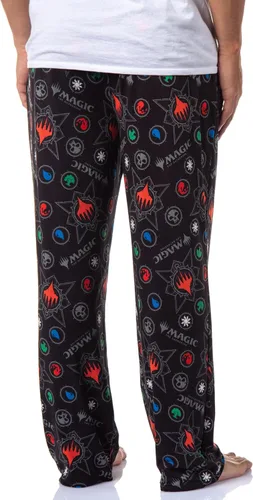 Vista 4 de INTIMO Magic The Gathering - Pantalones de pijama para dormir con símbolos de maná para hombre