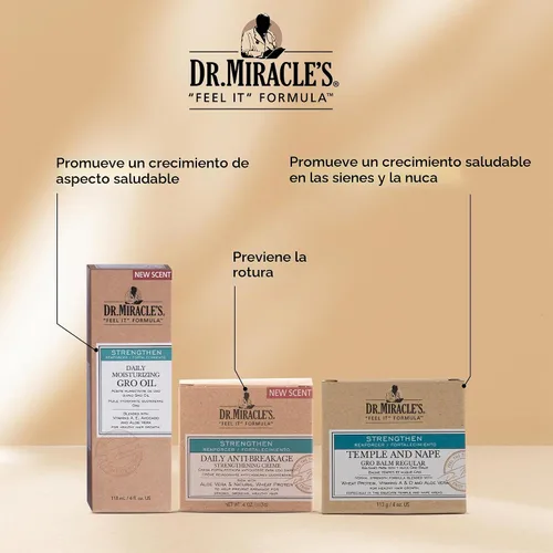 Vista 5 de Dr. MIRACLE 'Feel It Fórmula, fortalecer Daily Hidratante Aceite De Gro, 4 onza Las vitaminas A, D, E con aguacate y aloe vera hidratan el cuero