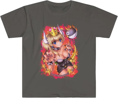 Vista 3 de CAMISETA BOWSETTE – VIDEOGAME ANIME Fire – Camiseta Negra Exclusiva Manga Corta
