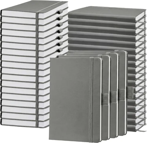 Vista 21 de Laumoi Paquete de 40 cuadernos de bolsillo, tamaño A6, mini diario de tapa dura, cuadernos forrados de cuero PU de 3.5 x 5.5 pulgadas, bloc de notas