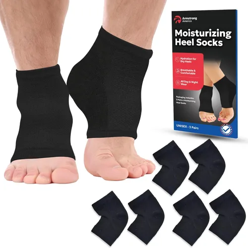 Vista 10 de Calcetines hidratantes para hombres y mujeres Tratamiento de talón agrietado con aloe vera Removedor de callos de talón hidratante Calcetines