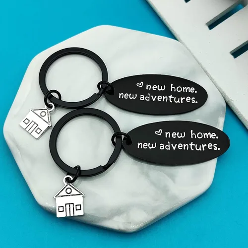 Vista 3 de New Home Keychain New House Keychain Housewarming Gifts for New Homeowner First Home Gifts Moving in Gifts