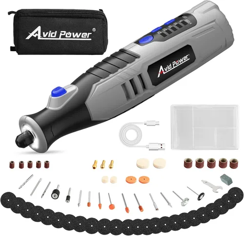Vista 9 de AVID POWER Herramienta Rotatoria Inalámbrica de 8V Herramienta de Rectificado Recargable para Uñas de Perro, 5 Velocidades, 60 Piezas de Accesorios