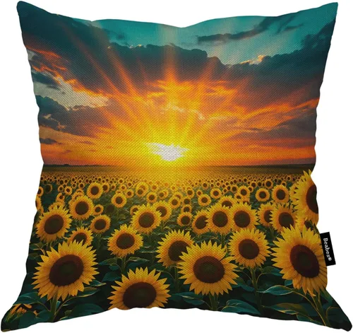 Vista 17 de Funda para cojín Beabes de 18"X18" con ancla, diseño náutico azul y blanco a rayas, funda de almohada cuadrada de algodón y lino para el hogar